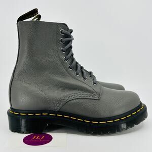 Dr. Martens Women's 1460 Pascal Gunmetal Virginia Leather Lace Up Boots Size 5